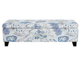 Luxury Storage Ottoman with Floral Patterned Fabric, Soft-Close Hinges, Multi-Functional Footrest & N767P257582M