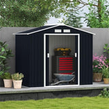 Steel Storage Shed Garden Tool house 7' x 4' White-AS 10055926