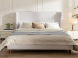 Hayden Upholstered Wingback Bed Size King / Tall 54" Headboard Upholstered King Bed / Without Wooden B083P245049