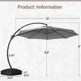 Cantilever Patio Umbrella 12ft Offset Cantilever Patio Umbrella With Base Included Large Round 28162233