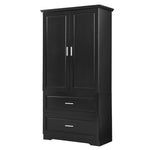 ZUN Tall Bathroom Storage Cabinet, Cabinet with Two Doors and Drawers, Adjustable Shelf, MDF Board, N725P172882B