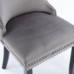 ZUN Furniture,Upholstered Wing-Back Dining Chair with Backstitching Nailhead Trim and Solid Wood 93363205