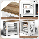 Retro Brown Top Washed White Cabinet 178*34.5*60cm 3D Raised Density Board with Melamine Laminate 42558616