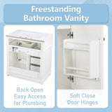 30" Bathroom Vanity with Sink, One Tip-out Drawer, Three Drawers, Door Shelf, Soft Closing Door, N759P227429K