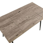 ZUN Rustic Driftwood and Dark Bronze 1-drawer Writing Desk B062P153668