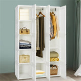 Portable Closet Clothes Modern Foldable Armoire Wardrobe Closet With 10 Cubes 81559422