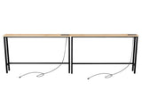 2 Pack 39.4" Narrow Console Sofa Table with Power Outlets and USB Ports, 25208205