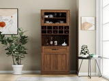 Kitchen pantry cabinet with multi-functional pull-out multi-tier storage shelf,Farmhouse Storage W331P425810