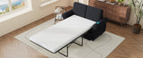 ZUN 57.9" Orisfur Pull Out Sofa Bed Loveseat Sleeper with Twin Size Memory Mattress with Two USB Ports N719P210624B