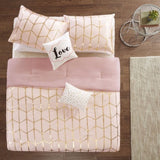 Full/Queen Metallic Printed Comforter Set B03595841