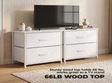 2/4-Drawer Dresser with Metal Frame & Wood Top, Fabric Storage Organizer, White 57610380