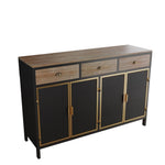 ZUN 48" Wide 4 Doors Modern Sideboard with 3 Top Drawers, Sideboard Storage Entryway Floor 03851128