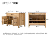 30" Bathroom Vanity with Resin Sink, Solid Wood Frame Bathroom Sink with Adjustable Shelf, N710P405952P