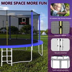 ZUN 14FT Trampoline ,Sports Fitness Trampolines with Enclosure Net, Recreational Trampolines for Outdoor W1163120240