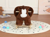 Kids Ride-On Rocking Horse Toy with Lullaby Song,Horse Rocking Toy with Hand Puppets and Safety Belt 00422976