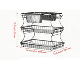 3 Tier Fruit Basket with Banana Hangers Side Storage, Kitchen Counter Organizer for Bread, Snacks 38092685