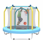 ZUN 55-inch Trampoline for Kids Indoor & Outdoor Small Toddler Trampoline with Basketball Hoop W1163P248688