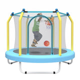 ZUN 55-inch Trampoline for Kids Indoor & Outdoor Small Toddler Trampoline with Basketball Hoop W1163P248688