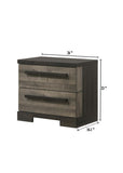 1pc Contemporary 2-Drawer Nightstand Brown Gray Finish Wooden Bedroom Furniture B011P210423