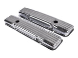 Polished Aluminum Finned Short Valve Cover Fits for SBC Small Block Chevy 350 1958-1986 52519792