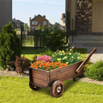 ZUN Wooden Wagon Planter Box 84769035