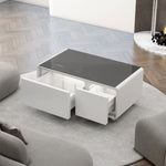 ZUN Modern Smart Coffee Table with Built-in Fridge, Bluetooth Speaker, Wireless Charging, Touch Control W1172P178882