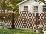 Set of 2 Retractable Arched Wooden Fences 205 x 33.5 x 80 cm Carbonized Finish 86670017