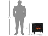 Electric Fireplace Freestanding Stove Heater with Realistic Flames 14.25"x9.5"x18" Black 29633557