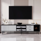 ZUN Modern TV Stand for 80'' TV with 2 Doors, Media Console Table, Entertainment Center with Large N710P188172B