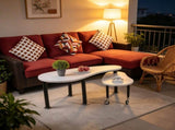 Contemporary rotatable cocktail table solid rubber wood legs, 360 degree rotating coffee table W2899P372754