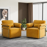 360 Degree Square Swivel Accent Sofa Chair,Fluffy Fabric Lounge Wide Upholstered Reading Chair with W2012P319074
