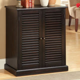 Shoe Cabinet with 5 Shelves and Louvered Doors, Espresso B016P356053