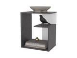FURNITURE Vega Side Table in melamine with open storage,Onix and White 83083392