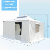 10'x12' Gazebo Cover for Hardtop Gazebos, Outdoor Universal Winter Gazebo Cover with Sidewalls and W1859P226061