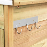Solid Wood Garden Potting Bench Large Metal Tabletop, Big Drawer, Removable Shelf, 3 Hooks 64506155