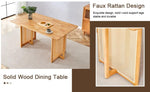 ZUN Chinese country retro solid wood table, simple modern imitation rattan table, wooden W1151P154592