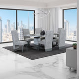 ZUN Stacey White and Grey Dining Chair B201P290555