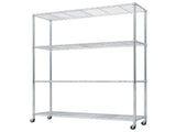 4-Layer Adjustable Shelf Iron Shelving Unit with 2'' Rubber Wheels for Home Use 46.06*17.72*64.96in 15133496