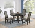 ZUN 1pc Transitional Round Table with Lazy Susan Dark Brown Finish Single Pedestal Wooden Dining Room B011P207874