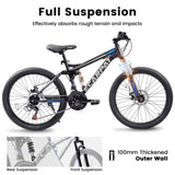 27.5 Inch Full Suspension Mountain Bike, Front and Rear Dual Shock Absorbers, Mechanical Disc 12400111