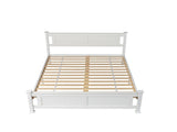 Queen Single Bunk Painted Melamine Veneer & Pine MDF Frame Vertical Striped Decorative 20571204