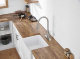 Kitchen Sink Faucet with Pull Out Sprayer Brushed Nickle,Stainless Steel High Arc 3 Way Setting 76791346