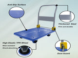Foldable Platform Push Hand Truck Cart, 440 lbs. Weight Capacity, 2 Swivel Brake Wheels W2916P210397