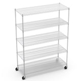 5 Tier 7500lbs Heavy Duty Adjustable Storage Rack Metal Shelf Wire Shelving Unit with Wheels & Shelf W155083060