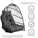 Outdoor garden rattan egg swing chair hanging chair PE hanging chair gray W2500P309523