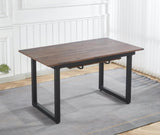 walnut color,Square Extendable Dining Table with metal leg,Modern Space Saving Kitchen Table for W234P282511