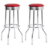 Red and Chrome Bar Height Stool B062P153506