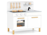 White Kids Interactive Wooden Kitchen Playset with Realistic Lights & Sounds 02819061
