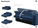 Corduroy Double Sleeper Sofa With Pull-Out Bed, 2 Pillows & Side Storage Pocket 87519745