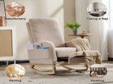 Modern Accent Rocking Chair Rocking Chair with Solid Wood Legs, Upholstered Nursery Glider Rocker, 00466721